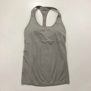 Lululemon Racer Back Support Athletic Workout Tank Light Gray 8